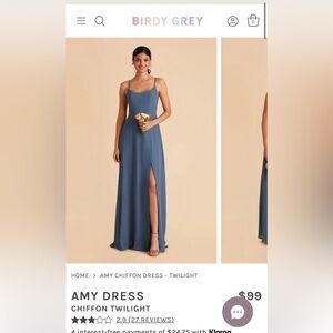 Birdy Grey Twilight Blue Amy Bridesmaid Dress